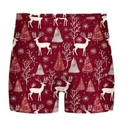 EOYWHK Christmas Underwear for Men Big and Tall Boxer Brief Long Leg Underpants Slim Fit Stretch Seamless Boy Shorts Clearance,S-5XL